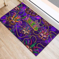Mardi Gras Rubber Doormat Mask Glitter Art - Wonder Print Shop