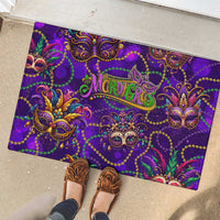 Mardi Gras Rubber Doormat Mask Glitter Art - Wonder Print Shop