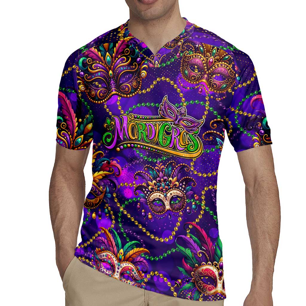 Mardi Gras Rugby Jersey Mask Glitter Art - Wonder Print Shop