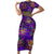 Mardi Gras Short Sleeve Bodycon Dress Mask Glitter Art - Wonder Print Shop