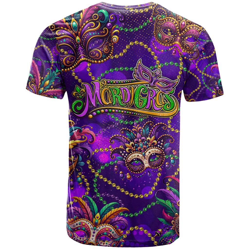Mardi Gras T Shirt Mask Glitter Art - Wonder Print Shop