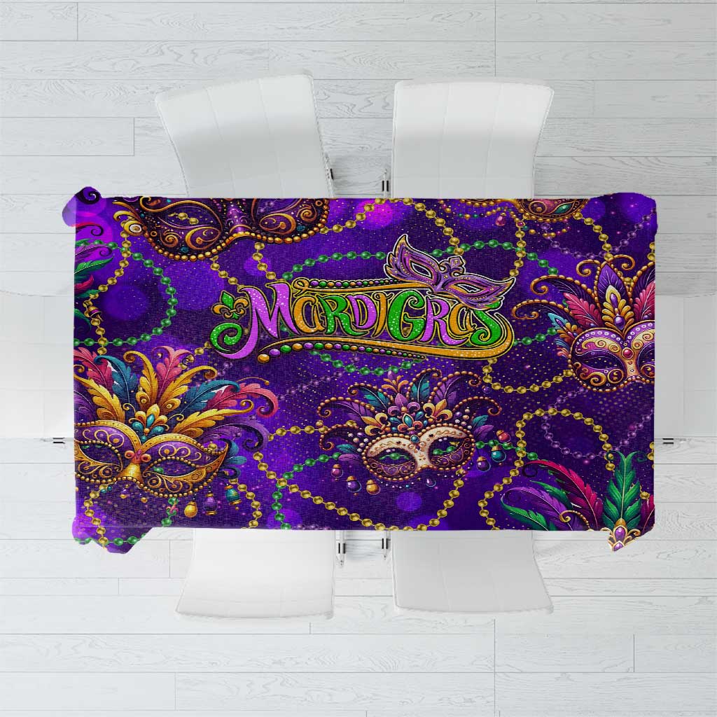 Mardi Gras Tablecloth Mask Glitter Art - Wonder Print Shop