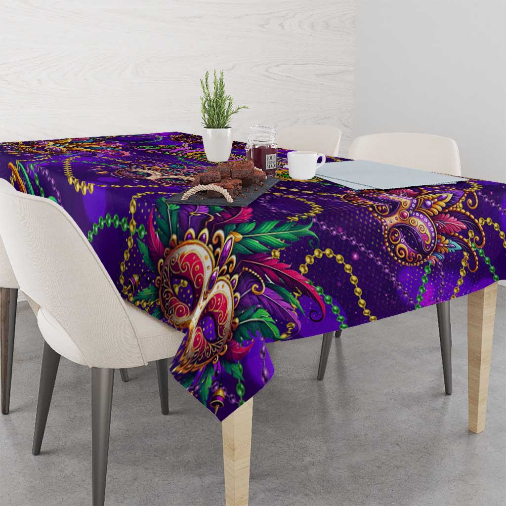 Mardi Gras Tablecloth Mask Glitter Art - Wonder Print Shop