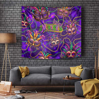 Mardi Gras Tapestry Mask Glitter Art - Wonder Print Shop