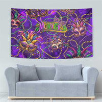 Mardi Gras Tapestry Mask Glitter Art - Wonder Print Shop