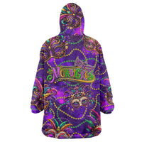 Mardi Gras Wearable Blanket Hoodie Mask Glitter Art - Wonder Print Shop