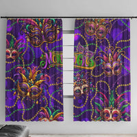 Mardi Gras Window Curtain Mask Glitter Art - Wonder Print Shop