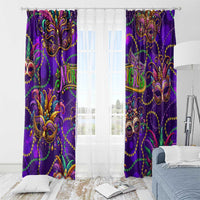 Mardi Gras Window Curtain Mask Glitter Art - Wonder Print Shop