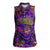 Mardi Gras Women Sleeveless Polo Shirt Mask Glitter Art - Wonder Print Shop