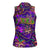 Mardi Gras Women Sleeveless Polo Shirt Mask Glitter Art - Wonder Print Shop