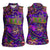 Mardi Gras Women Sleeveless Polo Shirt Mask Glitter Art - Wonder Print Shop