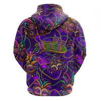 Mardi Gras Zip Hoodie Mask Glitter Art - Wonder Print Shop