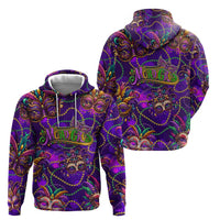 Mardi Gras Zip Hoodie Mask Glitter Art - Wonder Print Shop