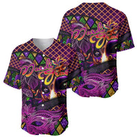 Happy Mardi Gras Baseball Jersey Mask Feather Colorfull