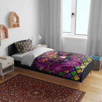 Happy Mardi Gras Bedding Set Mask Feather Colorfull