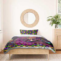 Happy Mardi Gras Bedding Set Mask Feather Colorfull