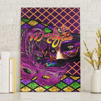Happy Mardi Gras Canvas Wall Art Mask Feather Colorfull