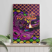 Happy Mardi Gras Canvas Wall Art Mask Feather Colorfull