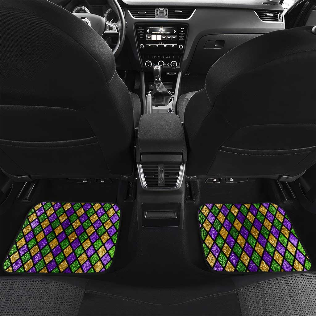 Happy Mardi Gras Car Mats Mask Feather Colorfull