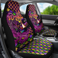 Happy Mardi Gras Car Seat Cover Mask Feather Colorfull