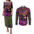 Happy Mardi Gras Couples Matching Puletasi and Long Sleeve Button Shirt Mask Feather Colorfull