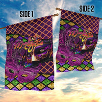 Happy Mardi Gras Garden Flag Mask Feather Colorfull - Wonder Print Shop