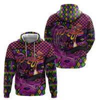 Happy Mardi Gras Hoodie Mask Feather Colorfull - Wonder Print Shop