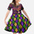 Happy Mardi Gras Kid Short Sleeve Dress Mask Feather Colorfull - Wonder Print Shop