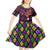 Happy Mardi Gras Kid Short Sleeve Dress Mask Feather Colorfull - Wonder Print Shop