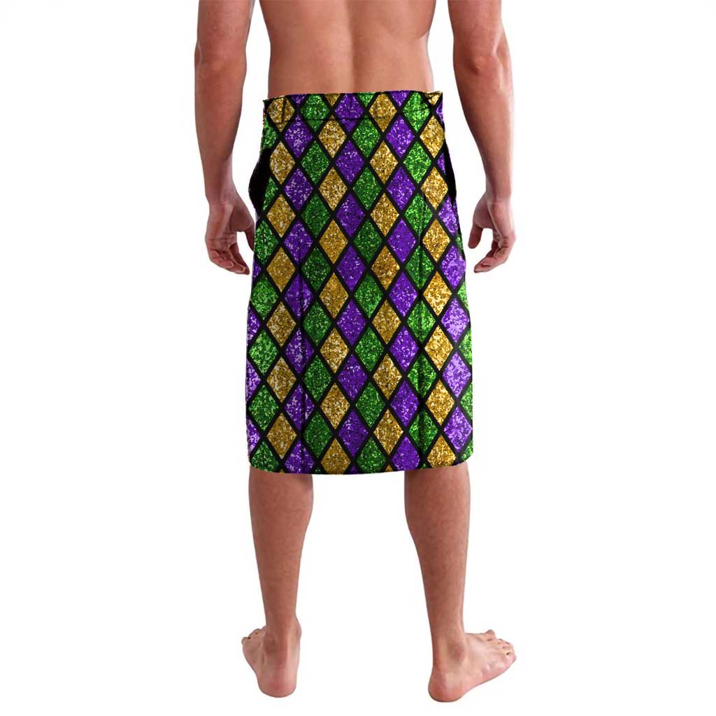 Happy Mardi Gras Lavalava Mask Feather Colorfull - Wonder Print Shop