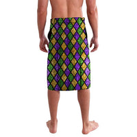 Happy Mardi Gras Lavalava Mask Feather Colorfull - Wonder Print Shop