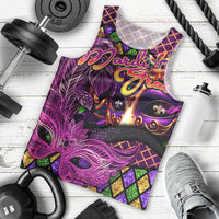 Happy Mardi Gras Men Tank Top Mask Feather Colorfull - Wonder Print Shop