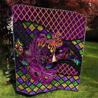 Happy Mardi Gras Quilt Mask Feather Colorfull - Wonder Print Shop