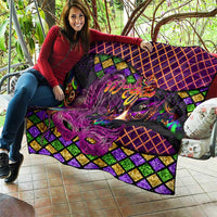 Happy Mardi Gras Quilt Mask Feather Colorfull - Wonder Print Shop