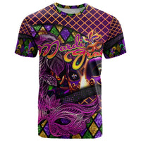 Happy Mardi Gras T Shirt Mask Feather Colorfull - Wonder Print Shop