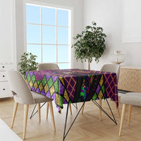 Happy Mardi Gras Tablecloth Mask Feather Colorfull - Wonder Print Shop