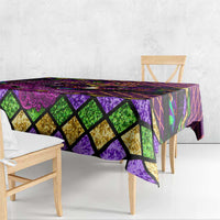 Happy Mardi Gras Tablecloth Mask Feather Colorfull - Wonder Print Shop