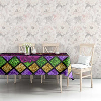 Happy Mardi Gras Tablecloth Mask Feather Colorfull - Wonder Print Shop