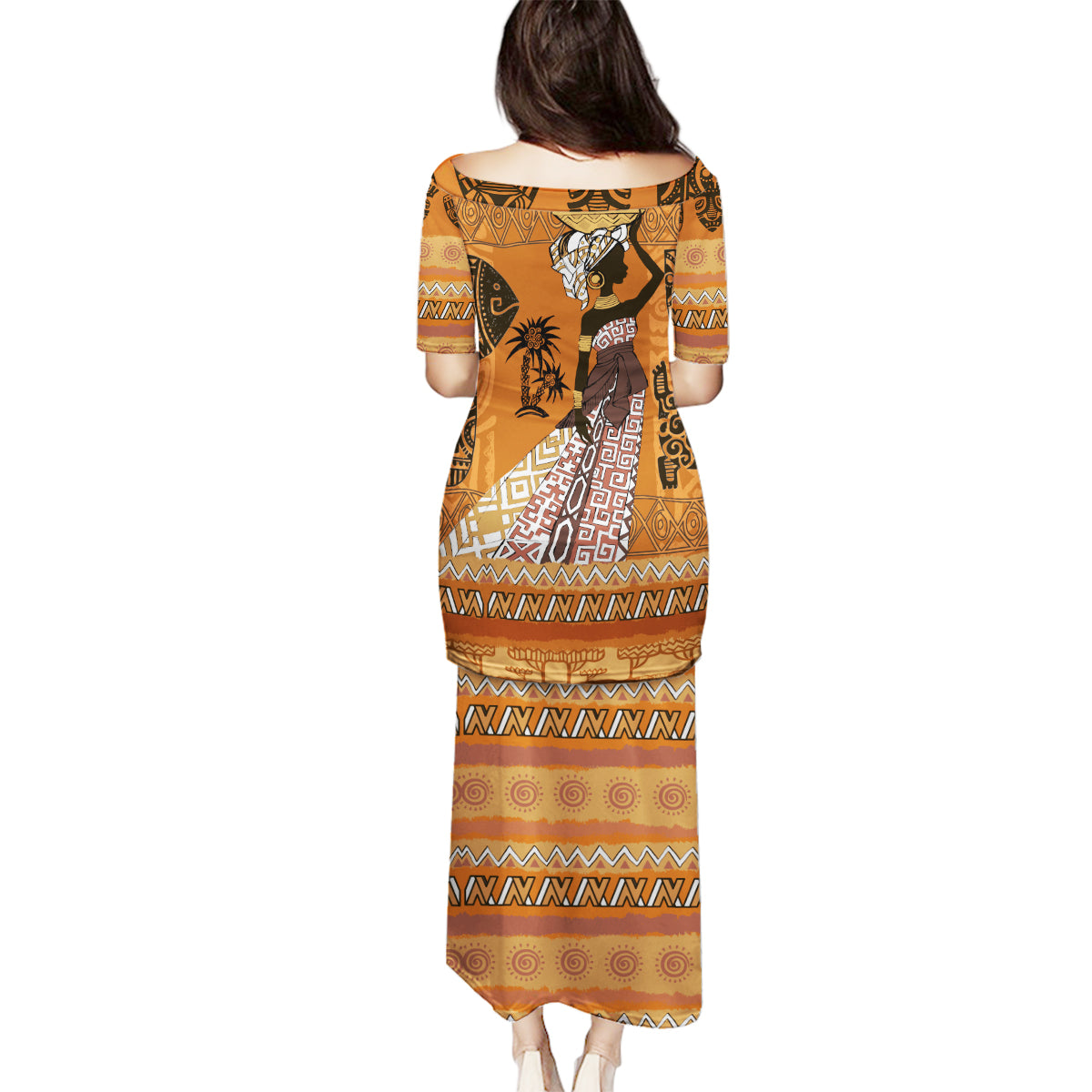 Personalized Beautiful Woman African Family Matching Puletasi and Hawaiian Shirt - Wonder Print Shop