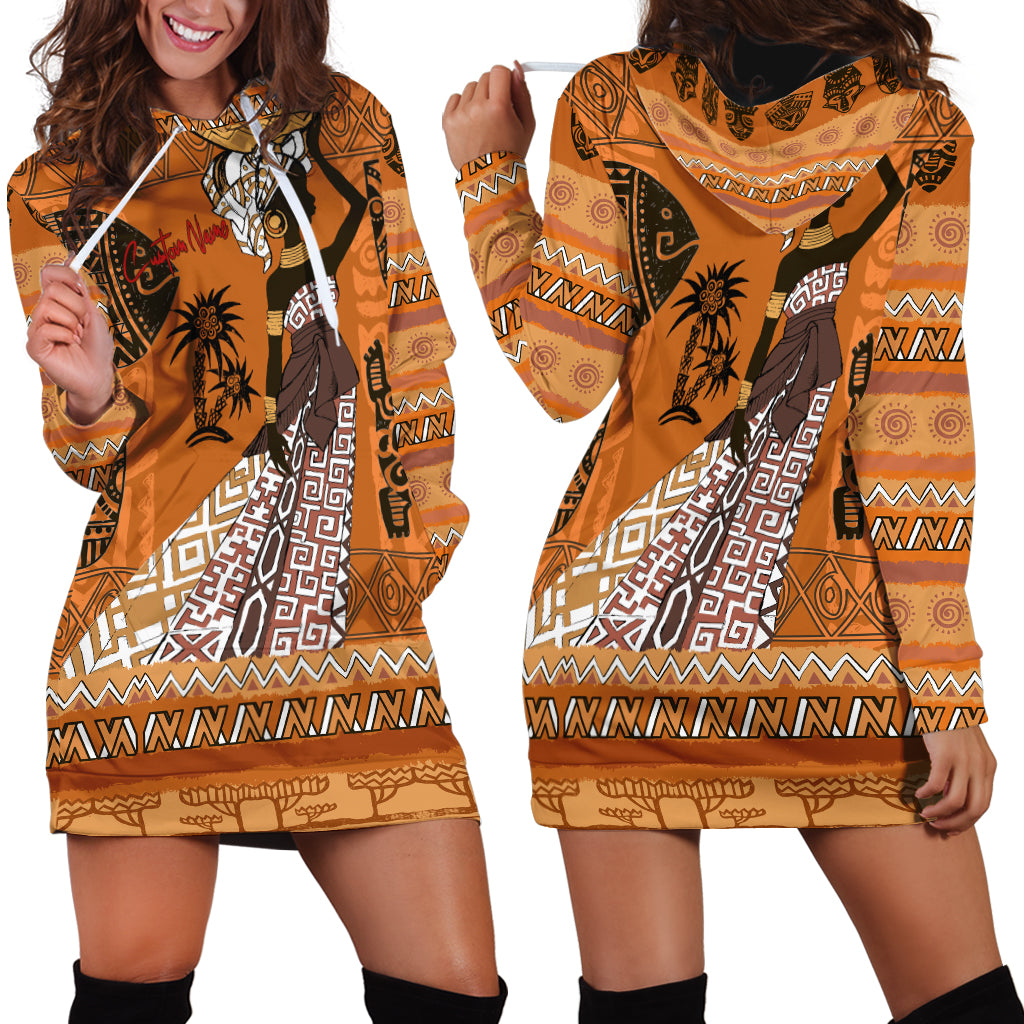 Personalized Beautiful Woman African Hoodie Dress - Wonder Print Shop