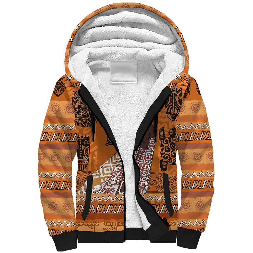 Personalized Beautiful Woman African Sherpa Hoodie