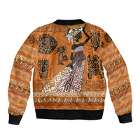 Personalized Beautiful Woman African Sleeve Zip Bomber Jacket - Wonder Print Shop