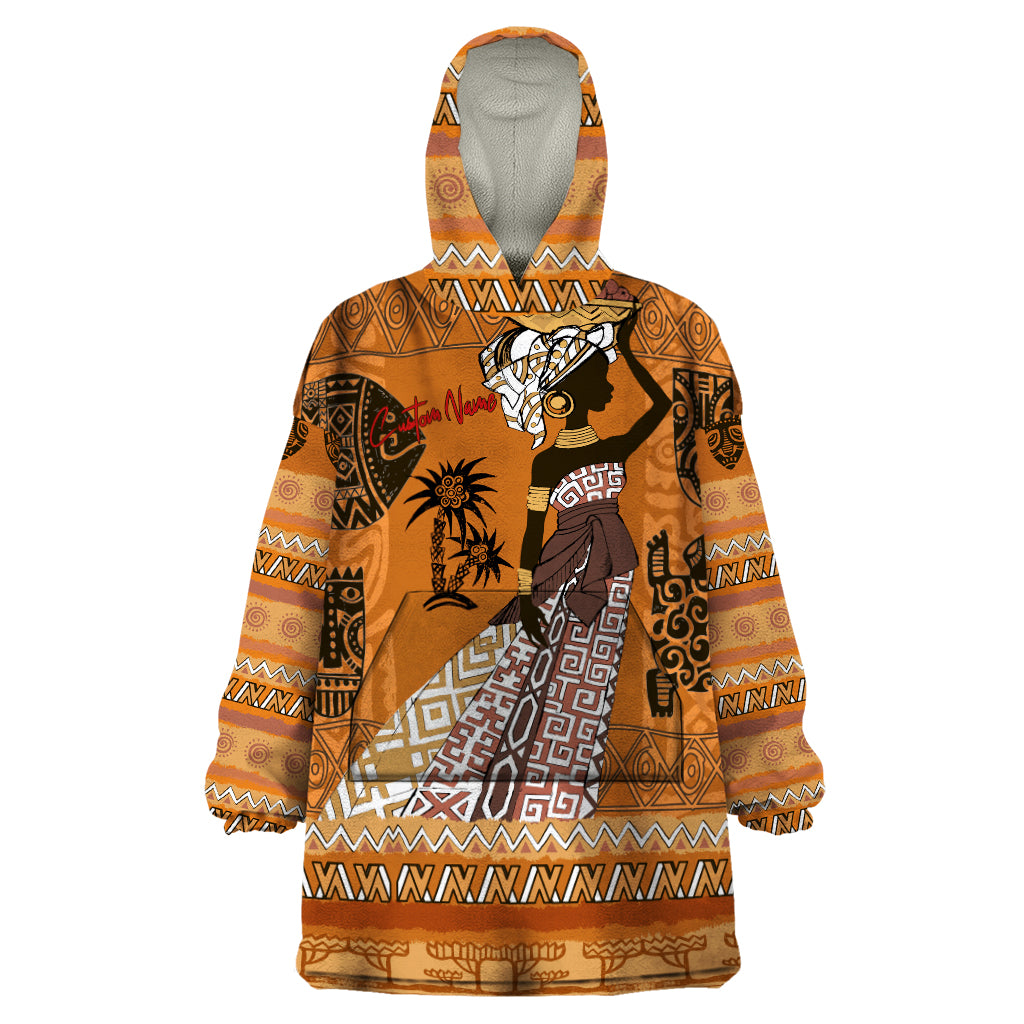 Personalized Beautiful Woman African Wearable Blanket Hoodie