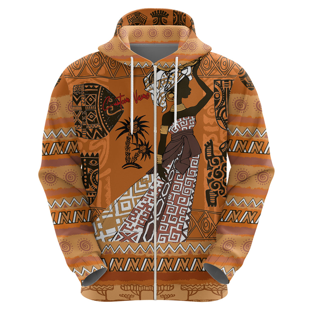 Personalized Beautiful Woman African Zip Hoodie - Wonder Print Shop