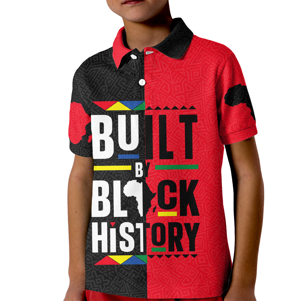 Built By Black History Kid Polo Shirt - Wonder Print Shop
