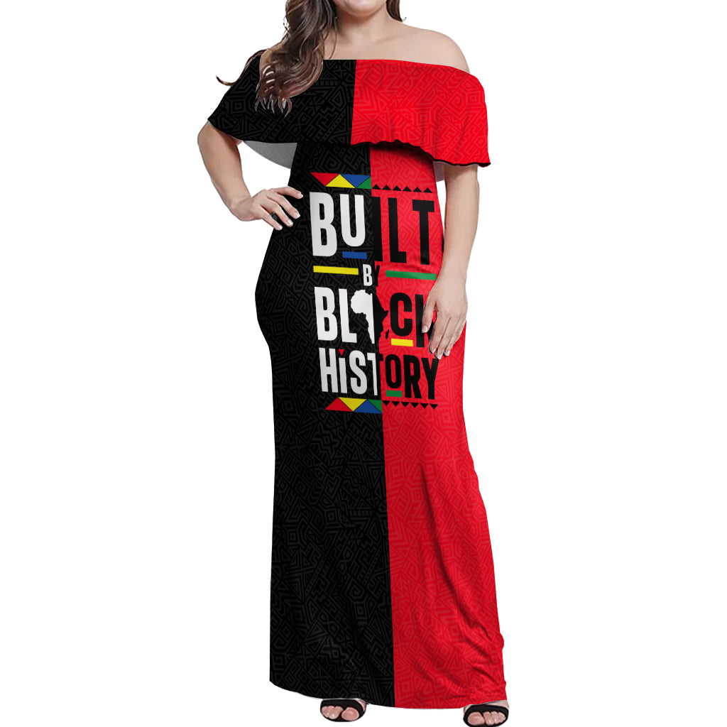 Built By Black History Off Shoulder Maxi Dress - Wonder Print Shop