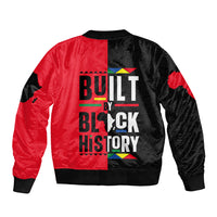 Built By Black History Sleeve Zip Bomber Jacket - Wonder Print Shop