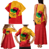 Black History Month Family Matching Tank Maxi Dress and Hawaiian Shirt African February - Wonder Print Shop