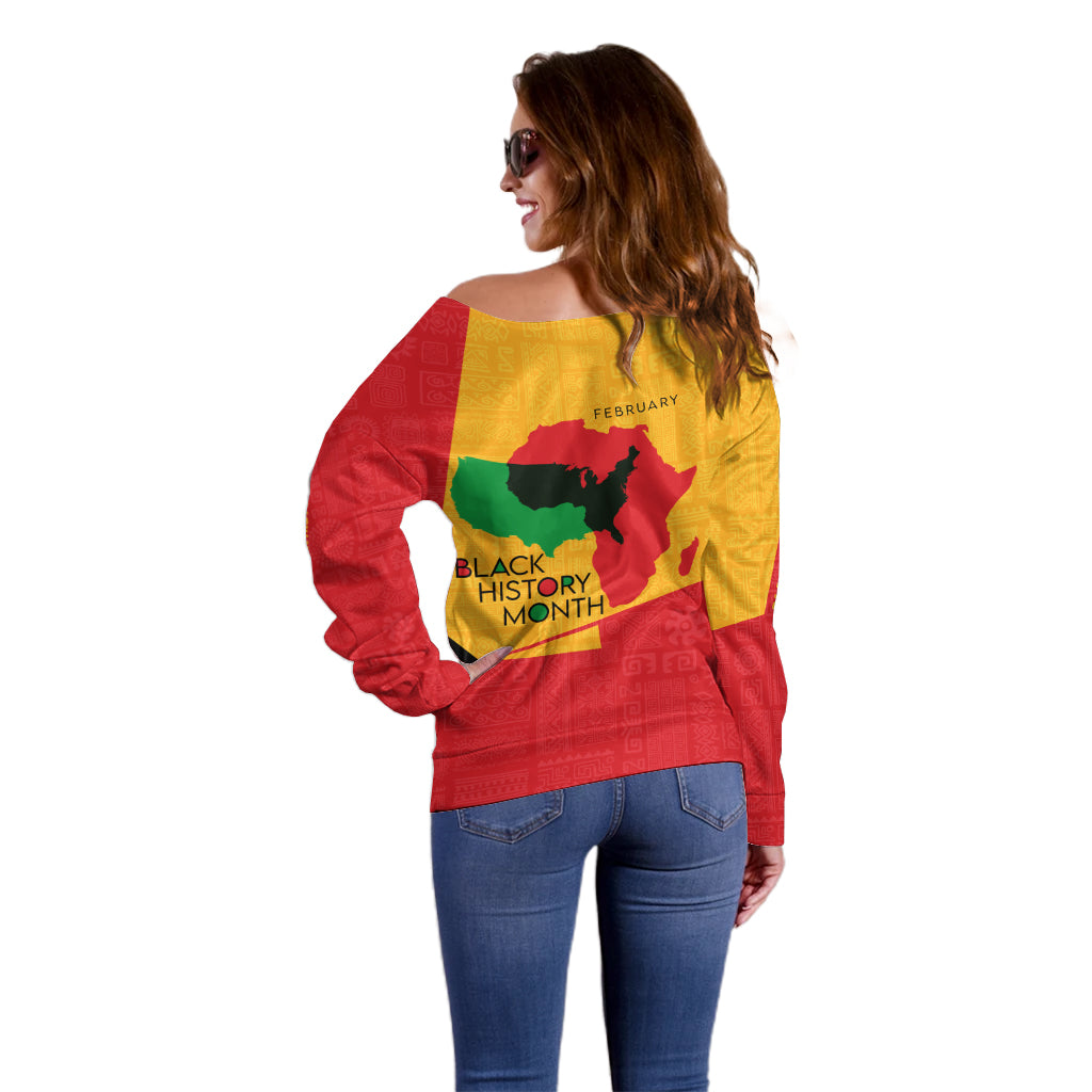 Black History Month Off Shoulder Sweater African February - Wonder Print Shop
