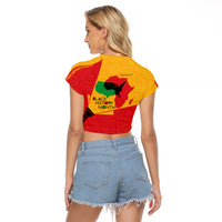 Black History Month Raglan Cropped T Shirt African February - Wonder Print Shop